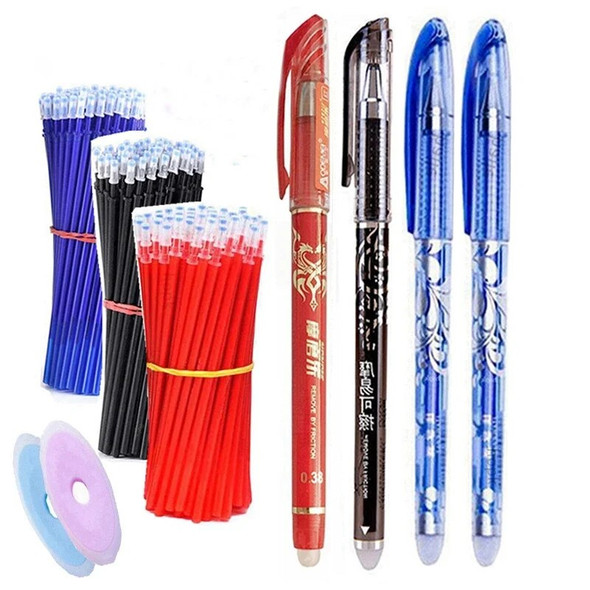 Haile 10-30pcs Cute Erasable Gel Pen Ballpoint Pens Rod 0.5mm Refills Blue/Black Ink Washable Handle School Writing Supplies