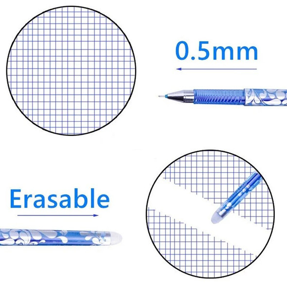 Haile 10-30pcs Cute Erasable Gel Pen Ballpoint Pens Rod 0.5mm Refills Blue/Black Ink Washable Handle School Writing Supplies