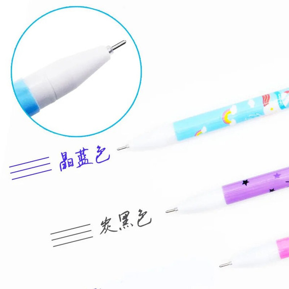 4Pcs/set Unicorn Erasable Gel Pen 0.5mm Kawaii Blue Black Ink Writing Pens Washable Handle for School Office Stationery Supplies