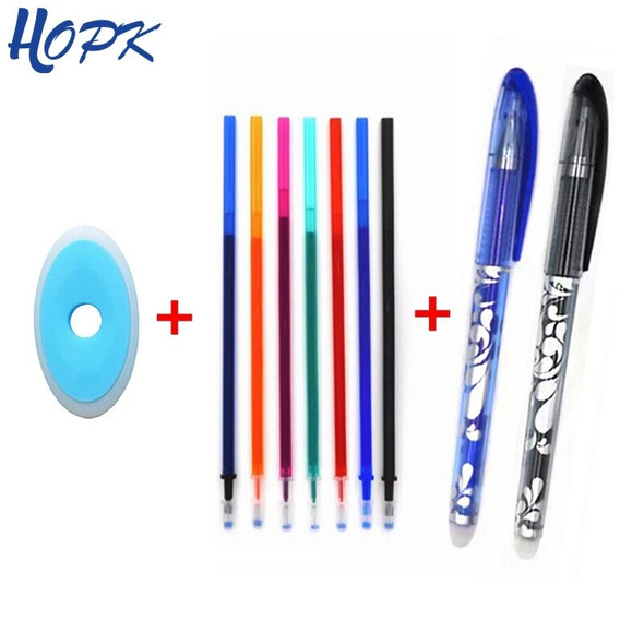 Erasable Pen Set Blue Black Color Ink Writing Gel Pens Washable handle Rod for School Office Stationery Supplies Exam Spare