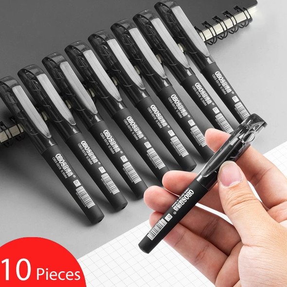 Portable 0.5mm Replaceable Refills Black Ink Ballpoint Gel Pens Set Smooth Writing for School Office Home Supplies Stationery