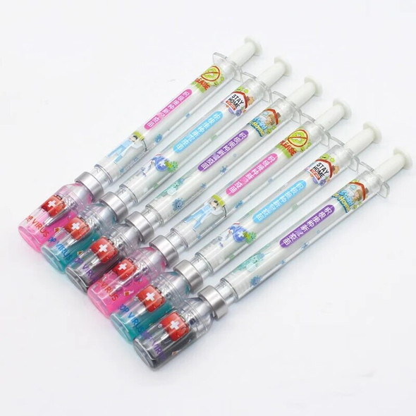 105Pcs Simulation Vaccine Gel Pens Syringe Neutral Pen Push-Pull Signature Pen 0.38mm Black Ink Office School Supplies