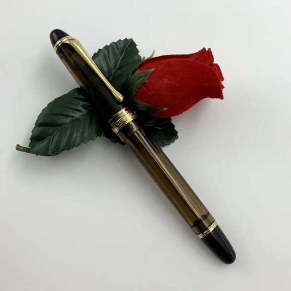 YONGSHENG 699 Fountain Pen 14K Gold Translucent Vaccum Filling Ink Pen F/M Nib School Office Supplie Stationery Gift For Writing