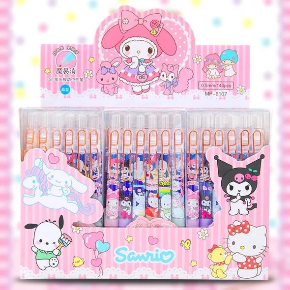 Cartoon Sanrio Hello Kitty My Melody Cinnamoroll Gel Pens Erasable Gel Pens Press Action Pens Student Stationery Supplies