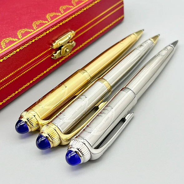 Lanlan CT Ballpoint Pen Silver Gold Thread Design Writing Smooth Classic Office School Stationery
