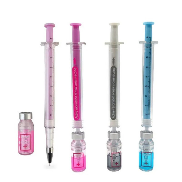 100Pcs Novelty Syringe Peculiar Shape Cute Stationery School Office Stationery Gel Pen