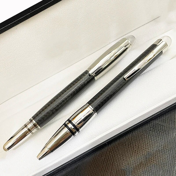 Luxury MB Black Carbon Fiber Fountain Rollerball Ballpoint Pen