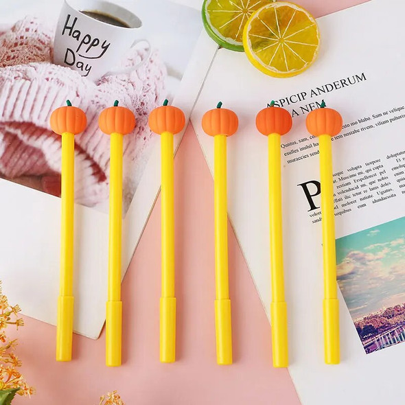 100Pcs Cute Pumpkin Gel Pen Creative Halloween Gift Prize Wholesale Cute Cartoon Student Stationery Signature Pen