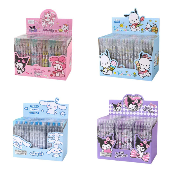 12-144pcs Sanrio Cartoon Stationery Gel Pen Kuromi Neutral Pen Signature Pen Student Stationery Wholesale
