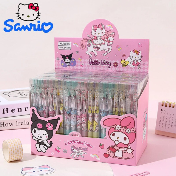 12-144pcs Sanrio Cartoon Stationery Gel Pen Kuromi Neutral Pen Signature Pen Student Stationery Wholesale