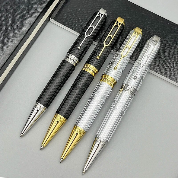 Lan Victor Hugo MB Writer All Silver Roller/Ballpoint Pen Cathedral Architectural Style Luxury Stationery With Number 5816/8600