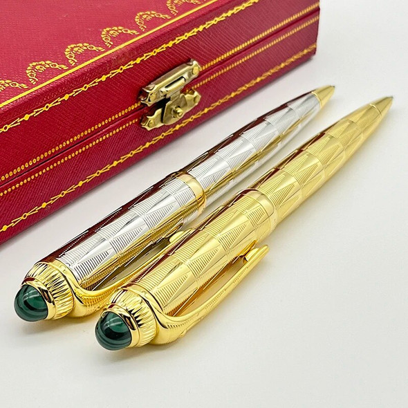 Luxury Ballpoint Pen Stainless Steel Ragging Writing Smooth Office Stationery With Gem
