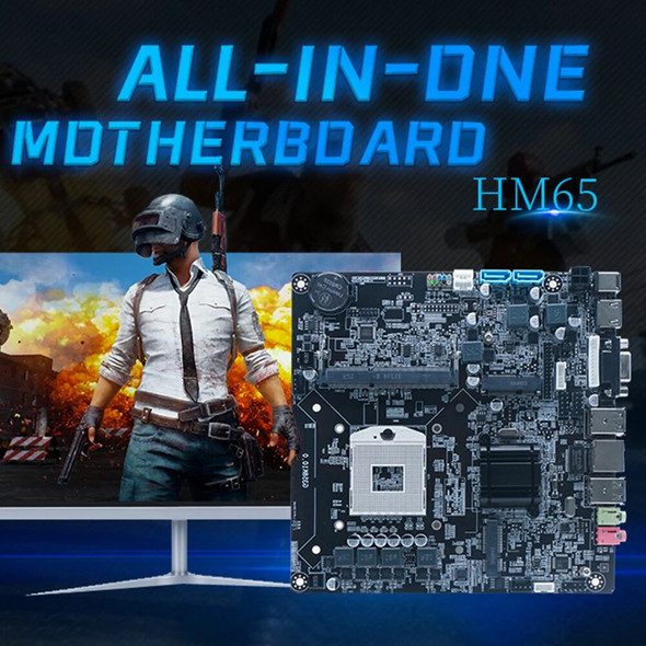 HM65 Micro-ITX Motherboard Support DDR3 1066/1033/1600 LGA988 Desktop Motherboard All-in-1 Computer Motherboard 16GB Memory