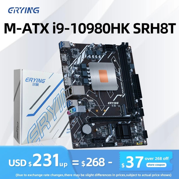 ERYING Gaming PC Motherboard Set with Onboard CPU Core Interpose Kit i9 10980HK i9-10980HK 2.4GHz 8C16T DDR4 Computer Components