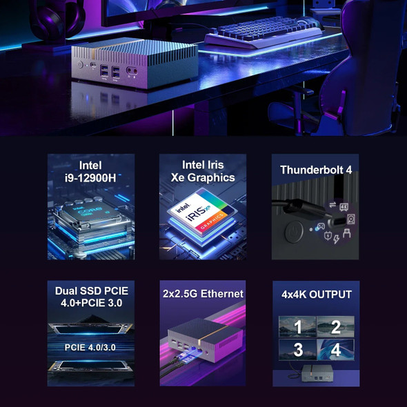 Chatreey Gaming Mini PC IT12 Intel Core i9 12900H 13900H Desktop Computer 4K@60hz 2x HDMI 2.5G LAN DP WIFI6 Chatreey Gaming Mini PC IT12 Intel Core i9 12900H 13900H Desktop Computer 4K@60hz 2x HDMI 2.5G LAN DP WIFI6