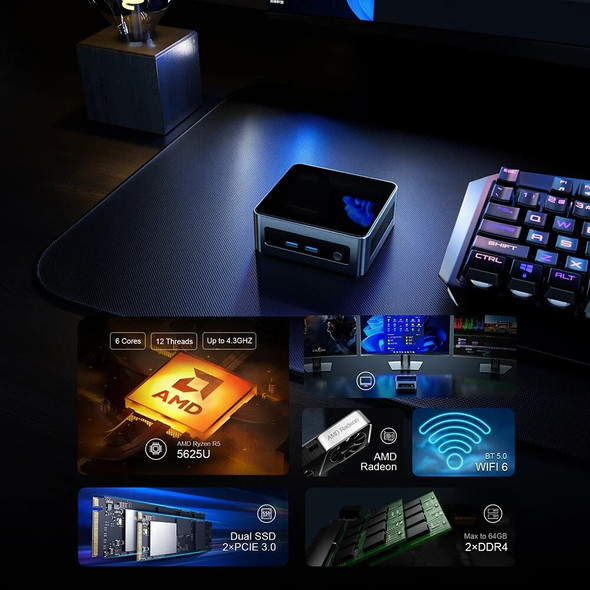 Chatreey Mini PC AN2 PRO Ryzen 5 5625U 6 cores Gaming Desktop Computer NVME SSD WIFI6 HDMI DP Windows 11 Pro Chatreey Mini PC AN2 PRO Ryzen 5 5625U 6 cores Gaming Desktop Computer NVME SSD WIFI6 HDMI DP Windows 11 Pro