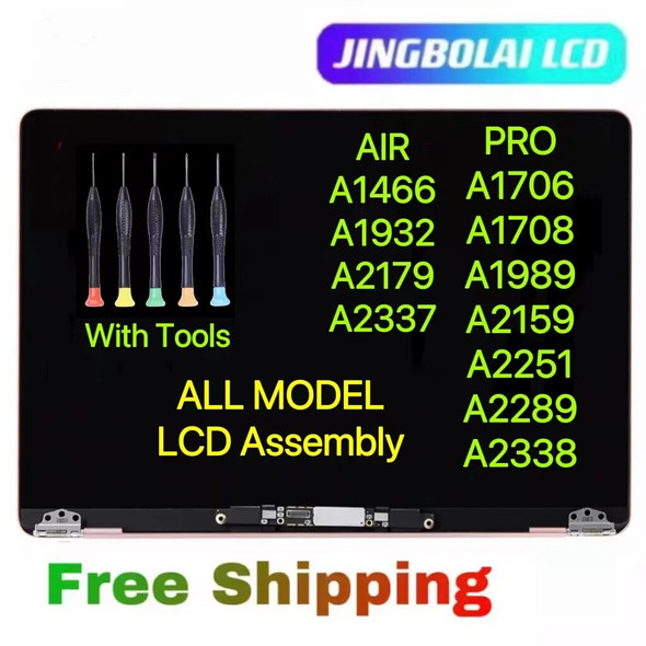 JINGBOLAI LCD Screen Display for MacBook Retina A1466 A1706 A1708 A1989 A2159 A2289 A2251 A2337 A2338 A1932 A2179 LCD Assembly