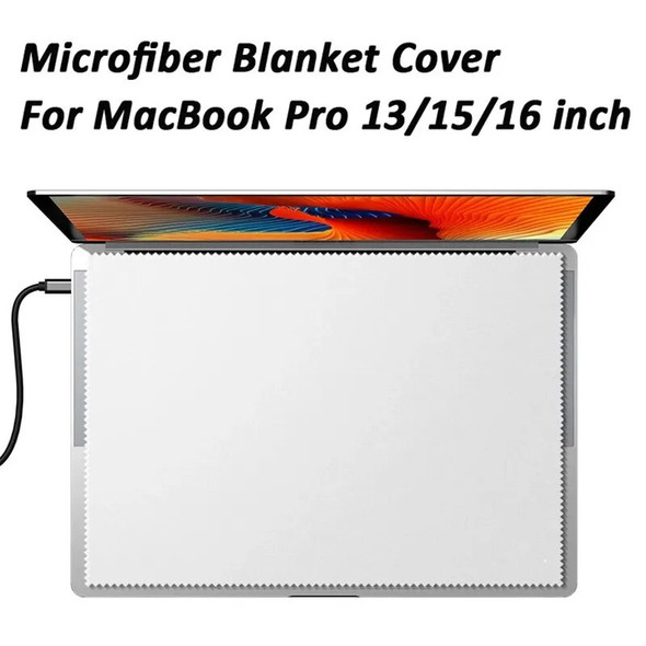 Microfiber Dustproof Cleaning Cloth Notebook Keyboard Blanket Cover Laptop Screen Cleaner Kit for MacBook Pro 13/15/16 Inch Pods
