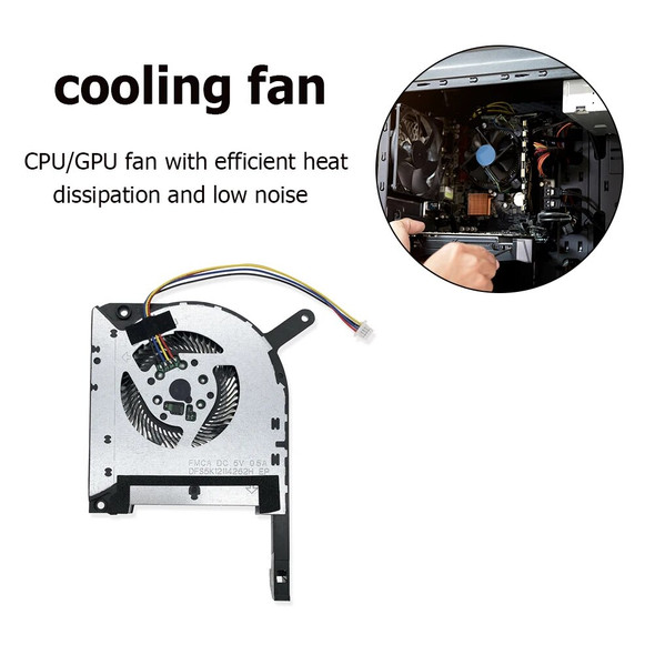 4 Pin CPU GPU Cooling Fan Portable Laptop Radiator Parts Processor Cooler for ASUS ROG ASUS TUF Gaming FX505/A15 FA506IU