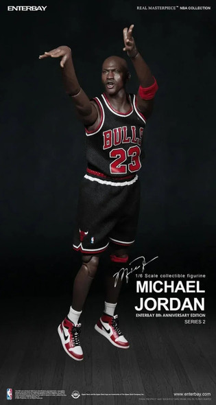 Eb Enterbay 1/6 Rm-1055 Michael Jordan 23rd Anniversary Black Jersey Action Figure Collectible Model Gifts