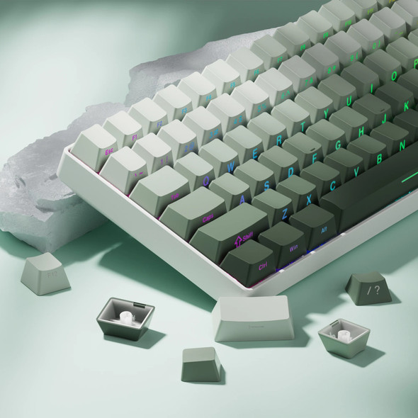 136 Key Gradient Green PBT Double Shot Side Print Shine Through Backlit keycaps For Gateron Cherry MX Gamer Mechanical Keyboard 136 Key Gradient Green PBT Double Shot Side Print Shine Through Backlit keycaps For Gateron Cherry MX Gamer Mechanical Keyboard