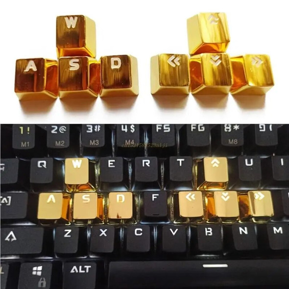 Metal Keycap Set Zinc-Alloy Mechanical Keyboard Keycaps Backlit Keycaps 8 Keys for WASD Directions Keys Keyboard Drop Shipping