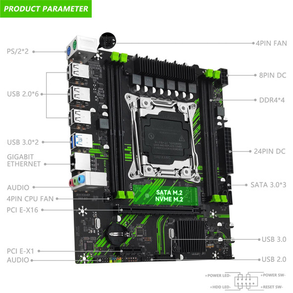 MACHINIST X99 PR9 Motherboard LGA 2011-3 Set Support Kit Xeon 2680 2690 V3 V4 CPU Processor Desktop Memory USB3.0 NVME/SATA M.2