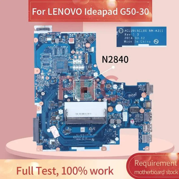 For LENOVO Ideapad G50-30 N2840 Laptop Motherboard NM-A311 SR1YJ DDR3 Notebook Mainboard