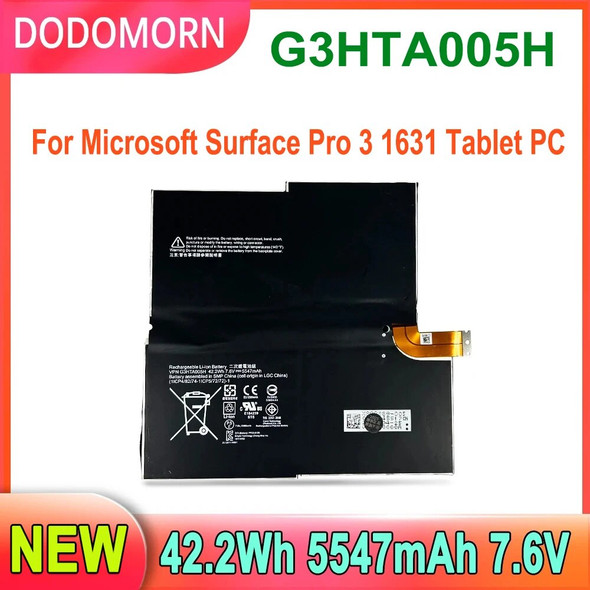 High Quality G3HTA005H Laptop Battery For MICROSOFT SURFACE PRO 3 1631 G3HTA009H 5547mAh Free Delivery