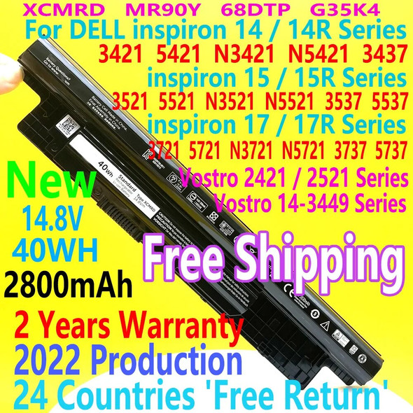 NEW XCMRD Battery For DELL Vostro 2521 3546 3549 Latitude 3440 3540 Inspiron 14 3421 5421 15 3521 5521 17R 3721 5721 3437 Laptop