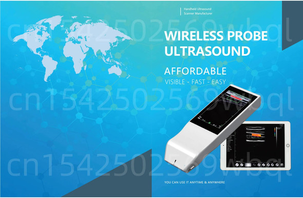 192 Element Visual Handheld Linear Array B-ultrasound Waterproof Probe connect Wireless
