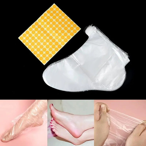 100pcs Clear Plastic Disposable Bath Liner Foot Pedicure Spa Wax Cover Bag Sock Universal Disposable Foot Cover