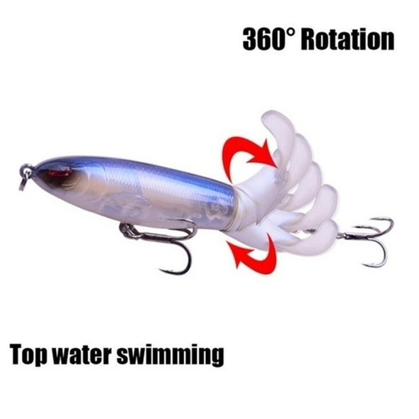 1PCS Propeller Tractor Fishing Lure 9cm 13g Whopper Popper Topwater Artificial Bait Hard Plopper Soft Rotating Tail Tackle