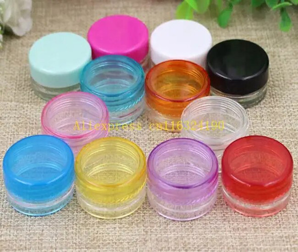 2000pcs/lot Colorful 3g 5g Nail Art Accessories Pot Bottle 3ml 5ml Nail Art Powder Paillette Rhinestone Empty Storage Pot Case