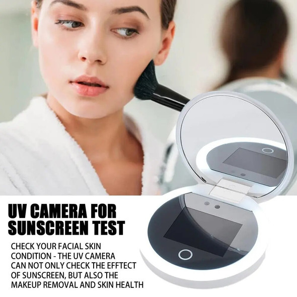 UV Sunscreen Test Camera LED Cosmetic Mirror Suncream Device Skin Mirror Makeup Condition Detection Effectiveness Suncream