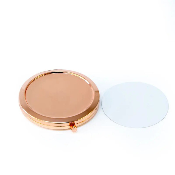 Sublimation Rose Gold Compact Mirror DIY Kit Comes with 58MM Disc Plate