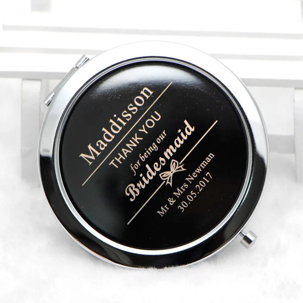 Personalised Compact Mirror 70mm Foldable Makeup Mirrors Birthday Wedding Favors #18413-1 100X/lot