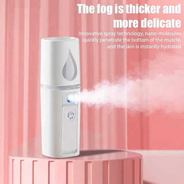 30ML Mini Facial Steamer Nano Mister Facial Sprayer USB Nebulizer Humidifier Moisturizing Hydrating Women Beauty Skin Care Tool