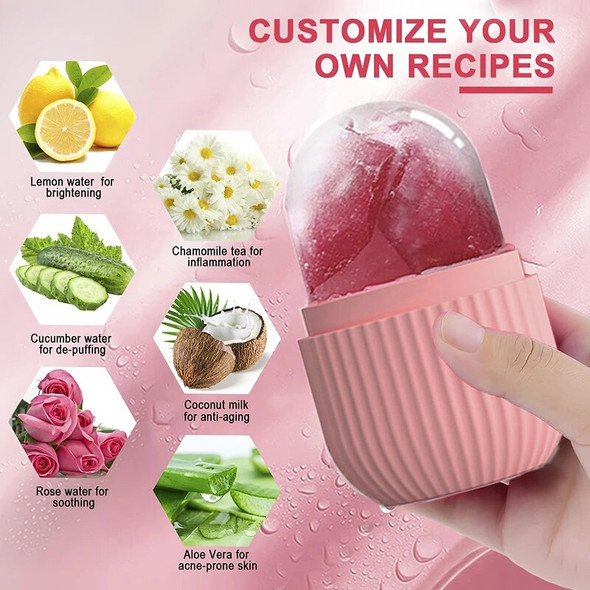 1pc Skin Care Beauty Lifting Contouring Tool Silicone Ice Cube Trays Ice Globe Ice Balls Face Massager Facial Roller Reduce Acne