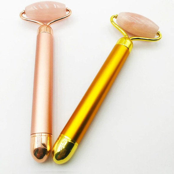 2019 New Beauty Equipment 24K Gold Face Massager Crystal Stone Jade Face Roller Facial Lift Massage Slimming Skin care Tool