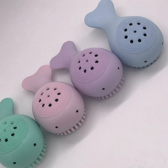 Little Whale Shape Silicone Facial Cleansing Brush Face Cleanser Brush Face Washing Brush Face Pore Deep Cleaning Skin Care Tool