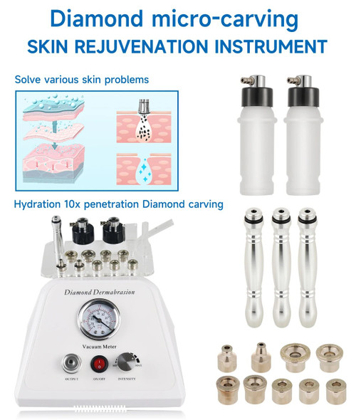 3 in 1 Microdermabrasion Machine Water Spray Exfoliating Facial Beauty Diamond Peeling Dermabrasion Face Peeling Skin Care Tools