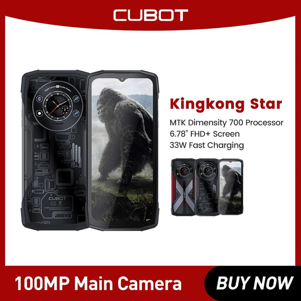 Cubot KingKong Star Smartphone 5G Rugged Smartphone 6.78" Screen 24GB+256GB 10600mAh Android 13 33W Fast Charging Mobile Phone