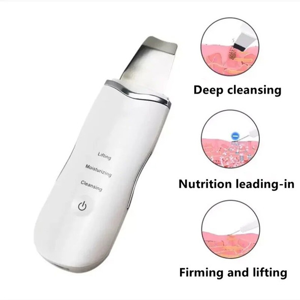 Home Use Ultrasonic Skin Scrubber ion Electric Facial Clean Beauty Devices Facial Skin Peeling Blackhead Removal Pore Cleaner