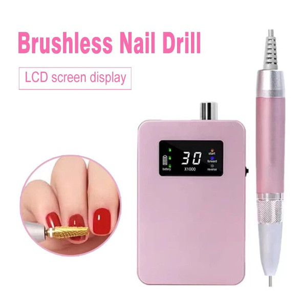 30000RPM Electric Nail Drill Machine LCD Display For Manicure Milling Cutter Set For Gel Polishing Nail Drill Pen Nail Equipment