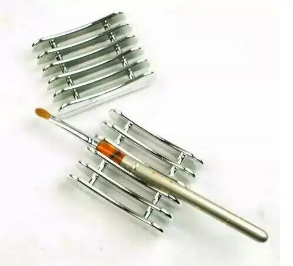 Hot 5 Grids Nails Art Penholder Brush Rack Accessory Carving Pattern UV Gel Crystal Pen Carrier Storage Salon Nail Art Tools