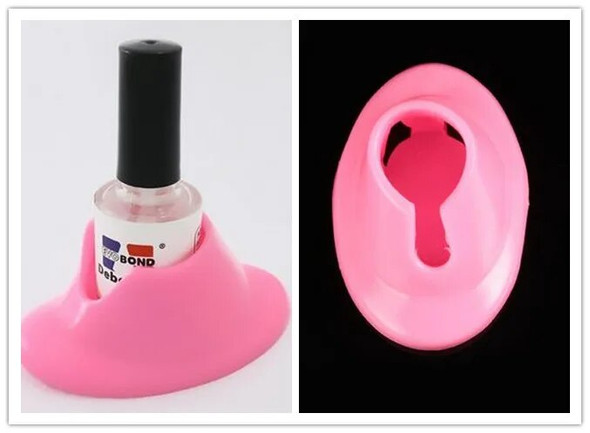 Fashion Hot Nail Art Equipment High Quality Pink Rubber Nail Art Manicure Polish Slanted Holder Stand Seat Tool