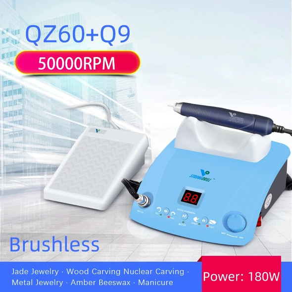 50000Rpm Dental Lab Micromotor Strong Micromotor Dental Laboratory Equipment Jewelry Nail Motor High Speed Handpiece QZ60+Q9
