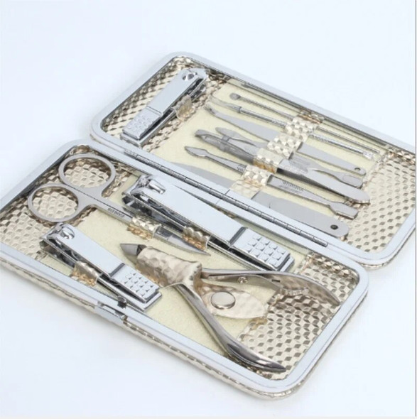 12pcs Stainless steel Manicure Set Nail Care Tools Pedicure Nail Clipper Kit Nail Cutter Clipper File Scissor new 50sets