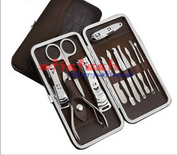 by dhl or ems 50 sets Portable Stainless steel Nail Art Manicure Set Nail Care Tools with Mini Finger Nail Cutter Clipper